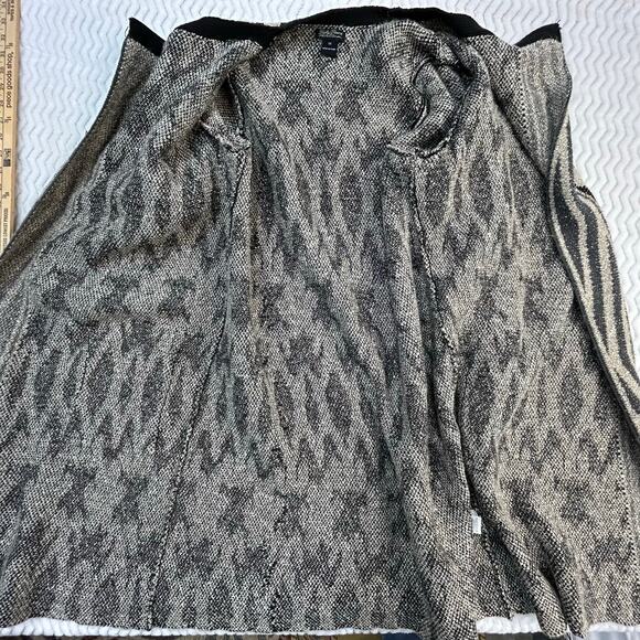 Lucky Brand Live in Love Cardigan Wmns 1X Black Cream Open Sweater Pockets Boho - Picture 5 of 12